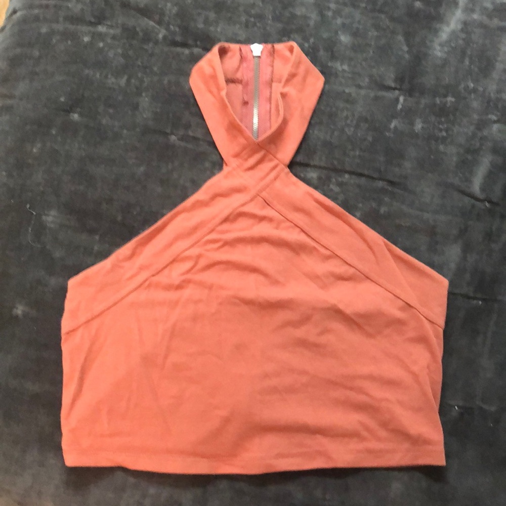 Crop top with zipper back